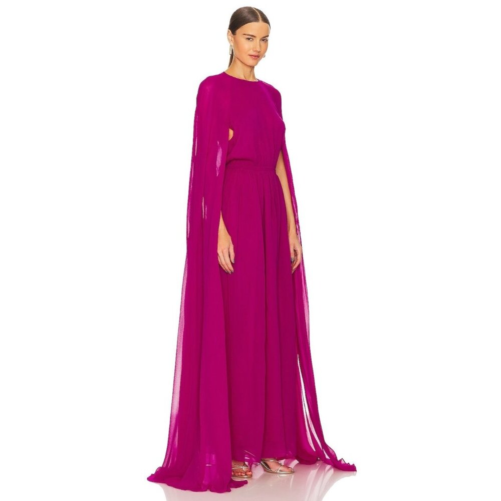 Essentiel Antwerp Edomboy Cape Maxi Dress in Pink - Picture 2 of 3